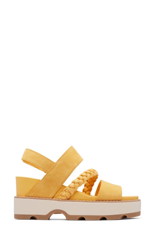 Sorel Joanie Iv Slingback Platform Wedge Sandal In Yellow Ray/honey White