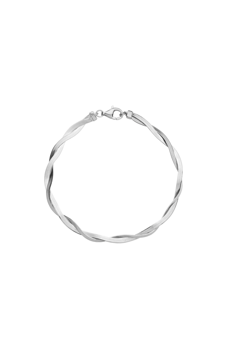 Aurate New York Herringbone Twist Bracelet, Main, color, White Vermeil, 6.5In