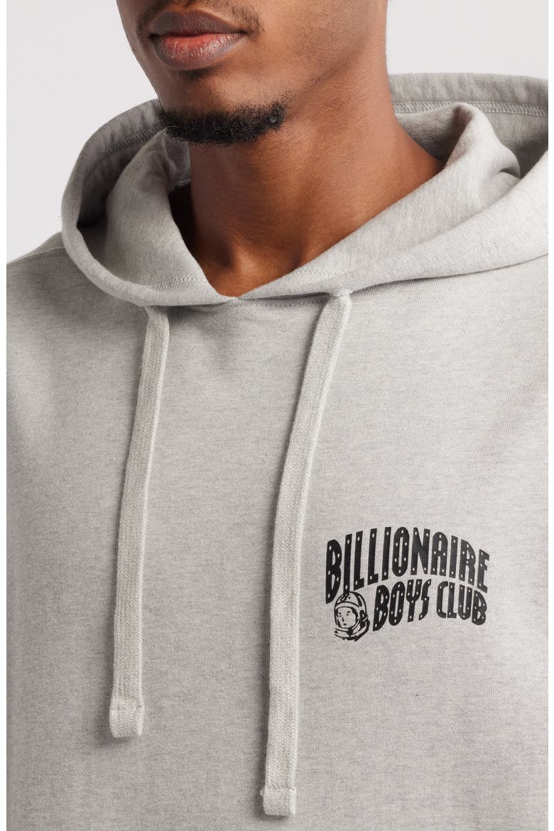 Arch Logo Graphic Hoodie, Alternate, color, HEATHER GREY