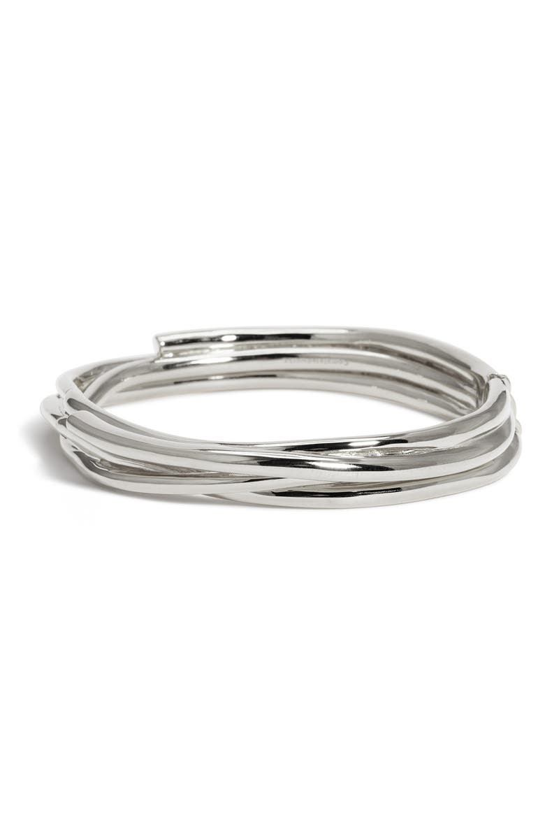 COMPLETEDWORKS Coil Hinged Bangle, Alternate, color, Silver Plated