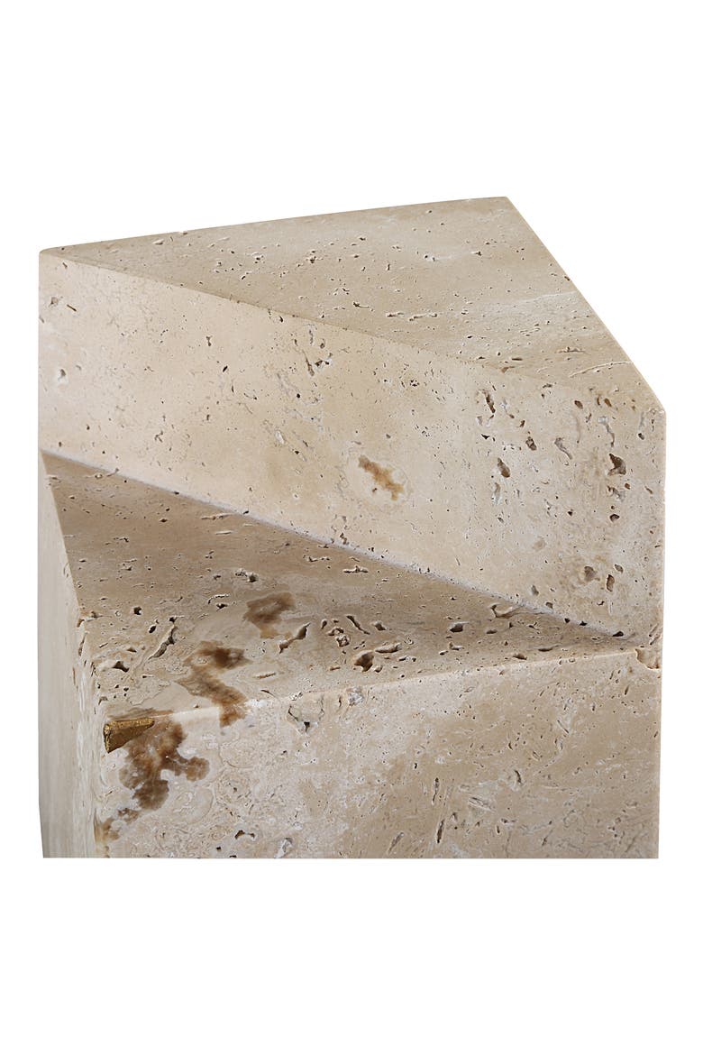 Set of 2 Travertine Book Ends, Alternate, color, BEIGE
