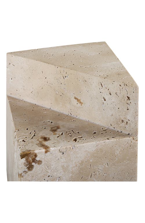 Renwil Set Of 2 Travertine Book Ends In Neutral