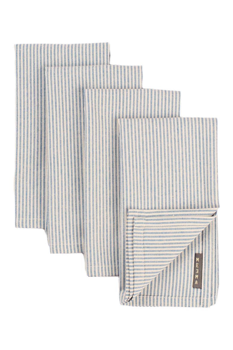 Cloth Napkins - Set of 4 - Pinstriped, Main, color, Blue