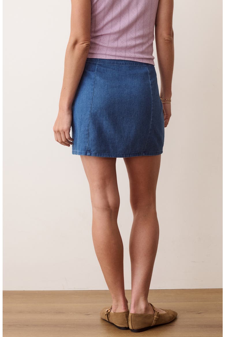Jamie Cotton Denim Miniskirt, Alternate, color, MEDIUM WASH