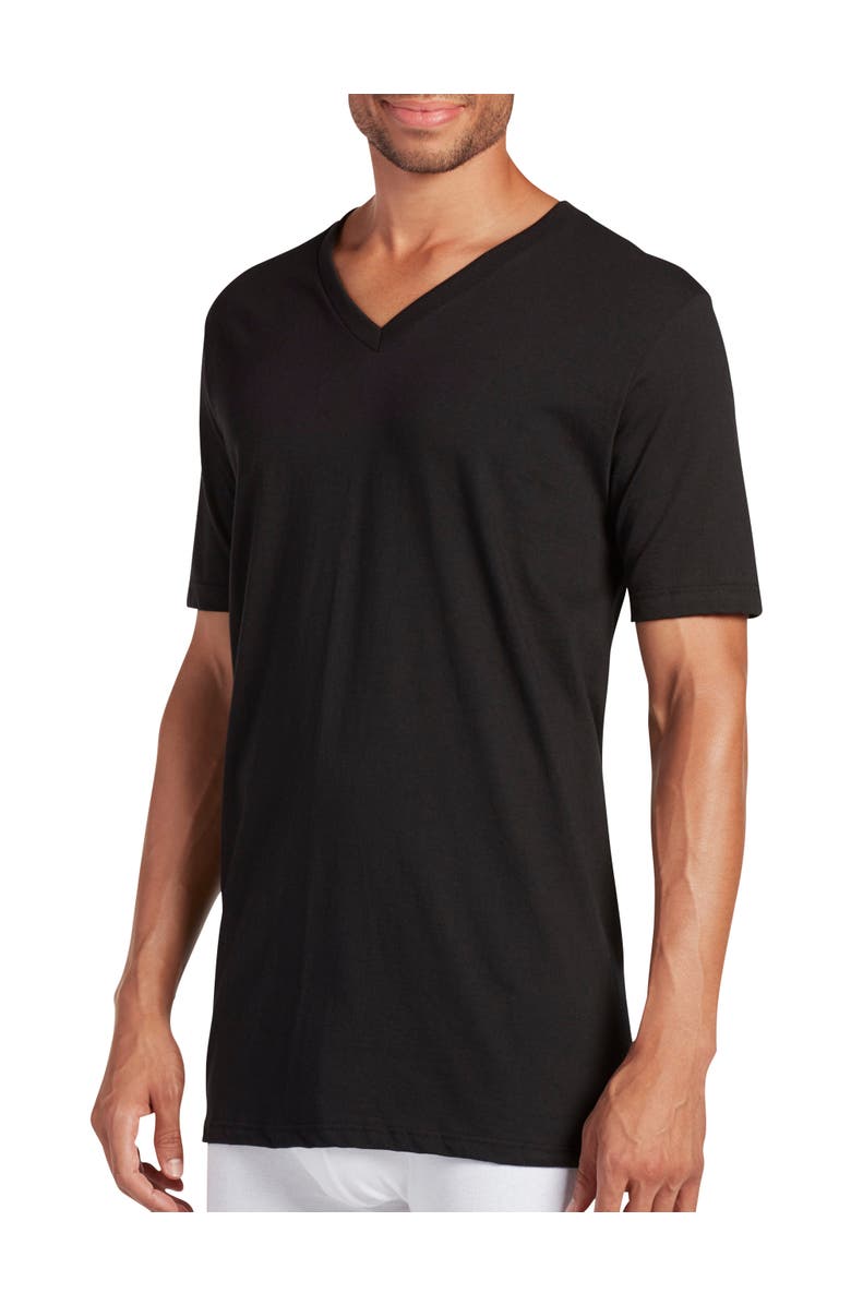 Jockey Big & Tall 2-pk Classic V-Neck T-Shirts, Main, color, Black