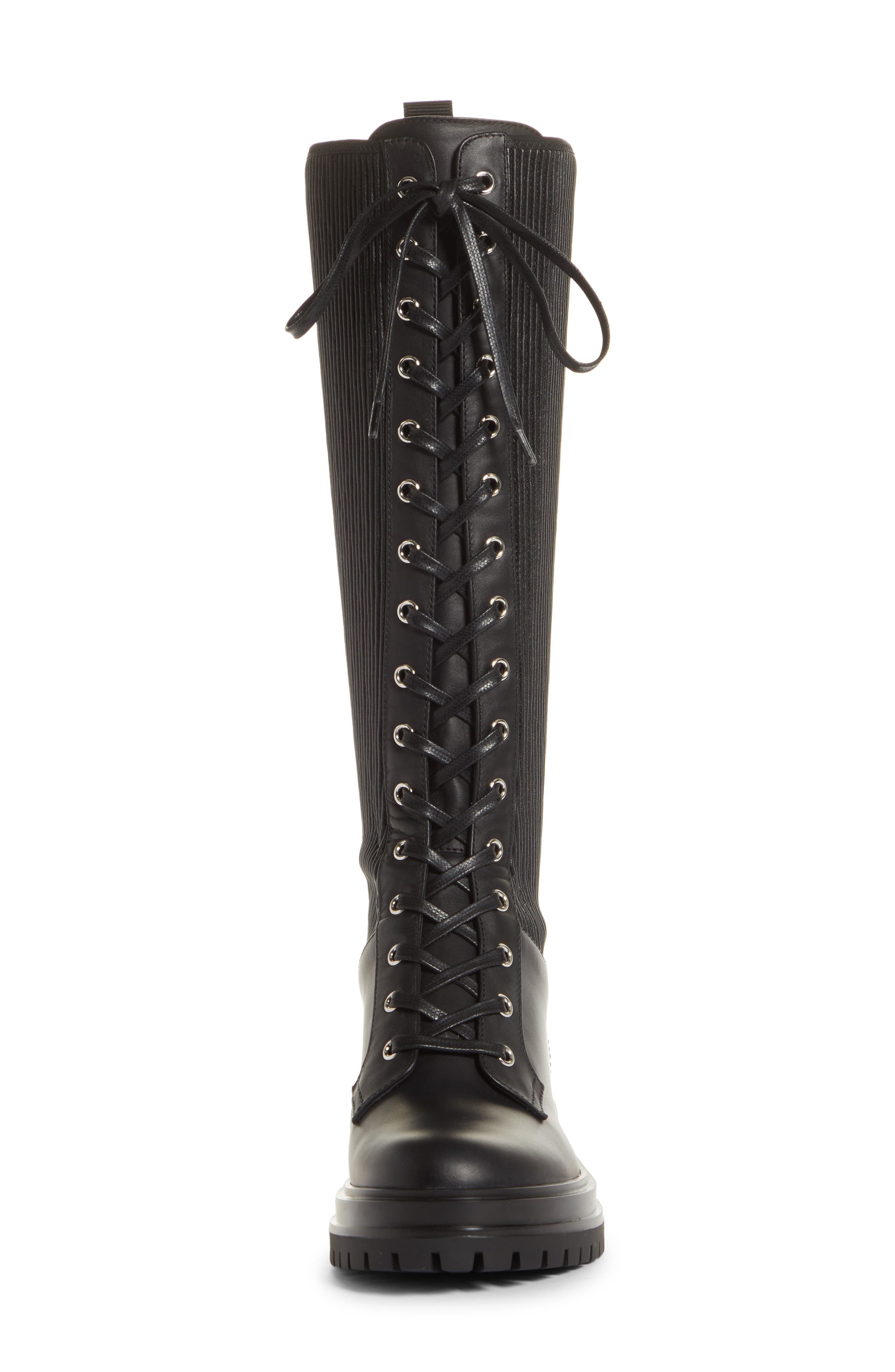 Gianvito Rossi Trek Knee High Lace-Up Boot, Alternate, color, 