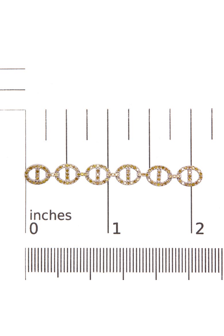 Sterling Silver 1.0 Cttw Yellow Diamond Linked Circle Drop Earrings, Alternate, color, Silver