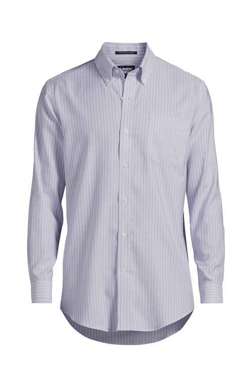 Lands' End Traditional Fit Solid No Iron Supima Oxford Dress Shirt In Blue