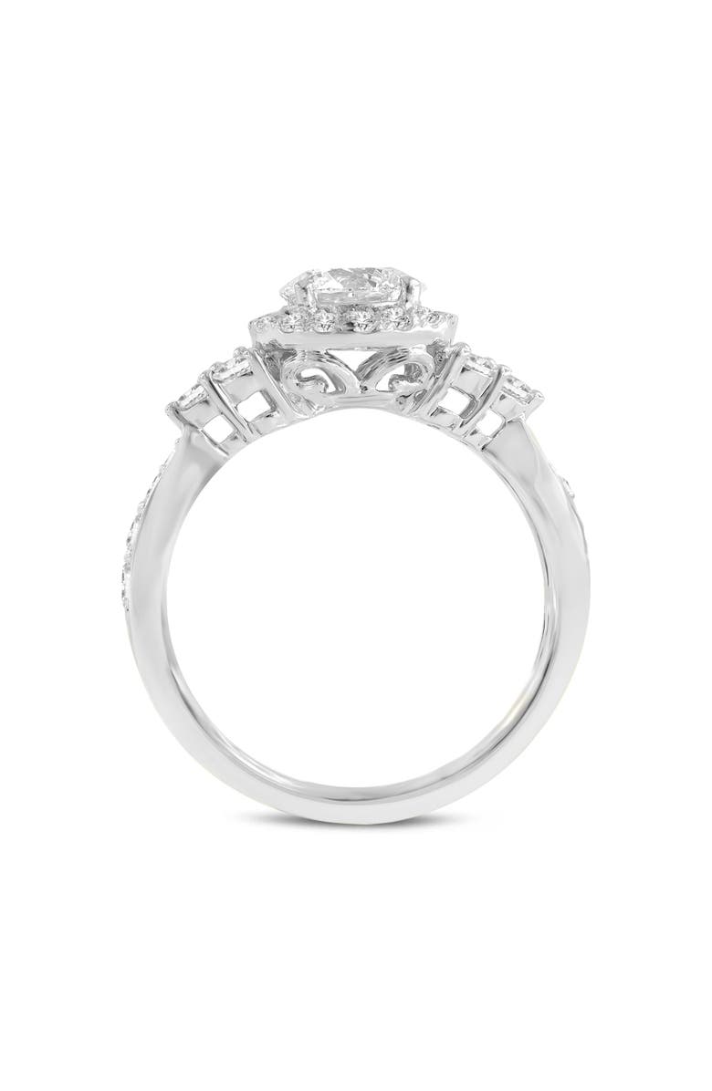LuvMyJewelry Mirabelle 14K White Gold Round Cut Lab Grown Diamond Halo Engagement Ring - 1.65 Ct, Alternate, color, 14K White Gold