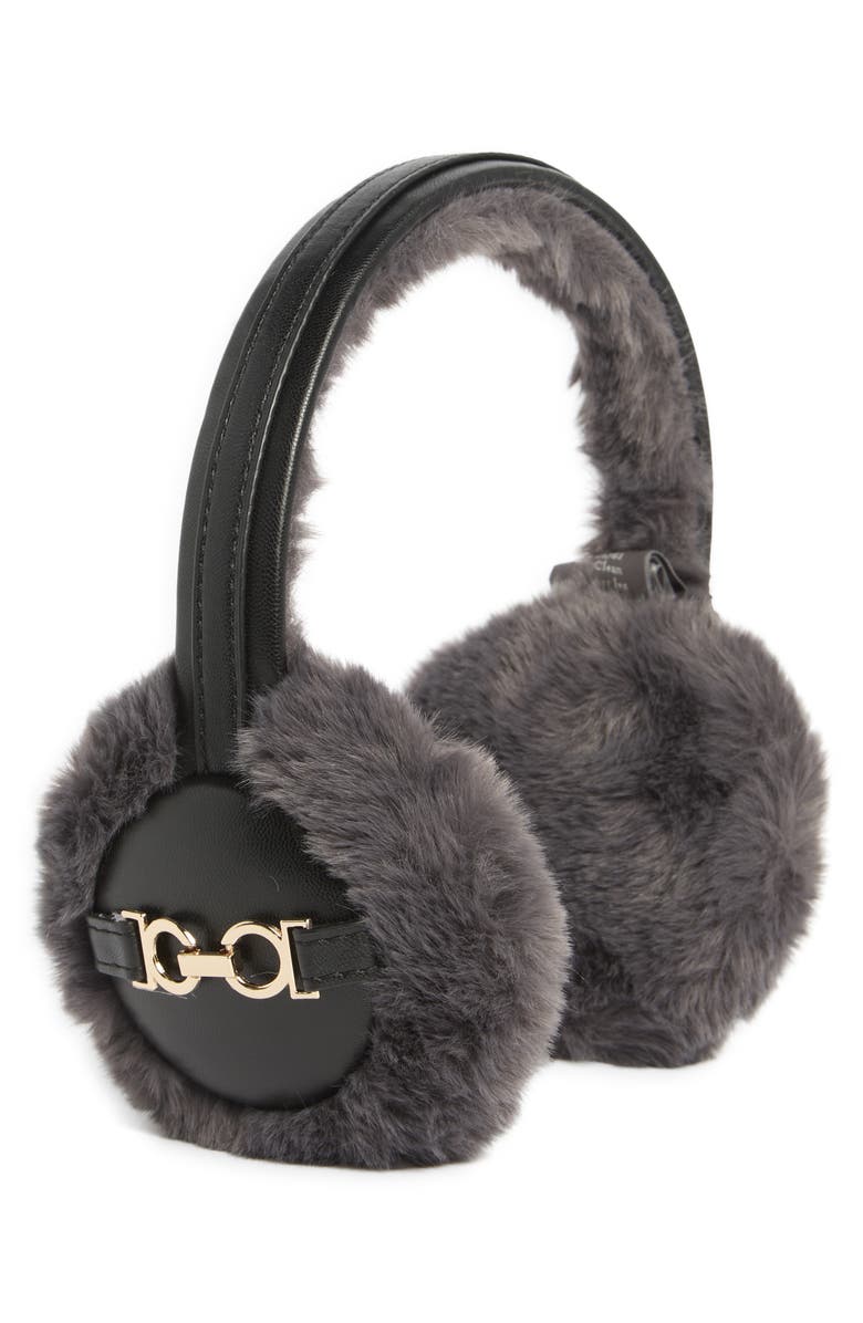 Vince Camuto Faux Fur Earmuffs, Main, color, Black