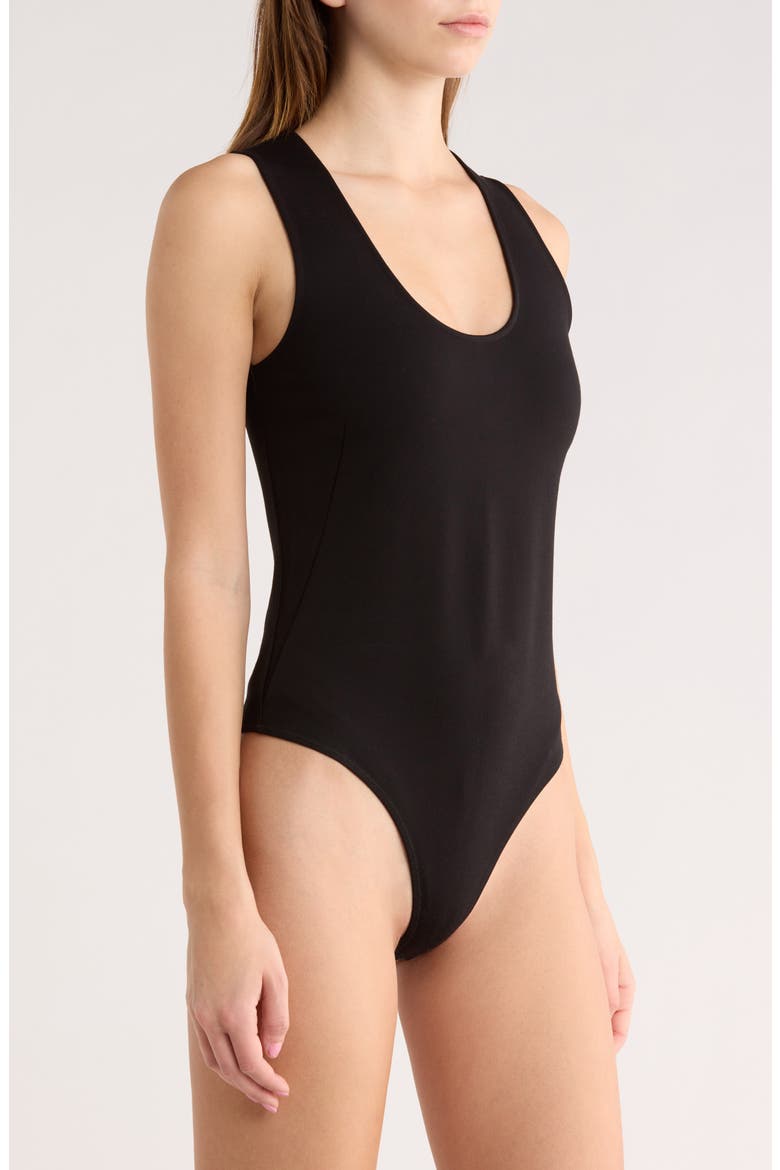 Irina U-Neck Ponte Bodysuit, Alternate, color, BLACK