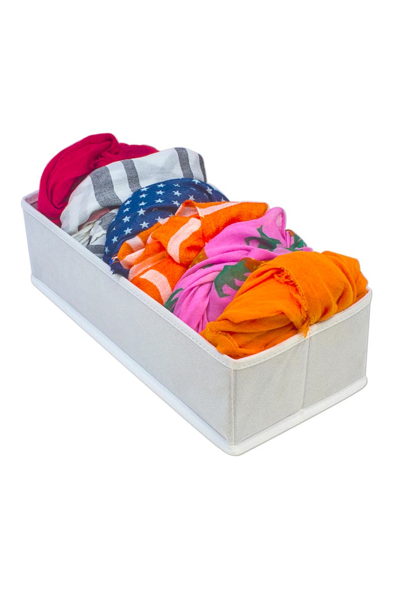 Foldable Drawer Dividers, Storage Boxes & Organizer - Set of 4 - White, Alternate, color, WHITE
