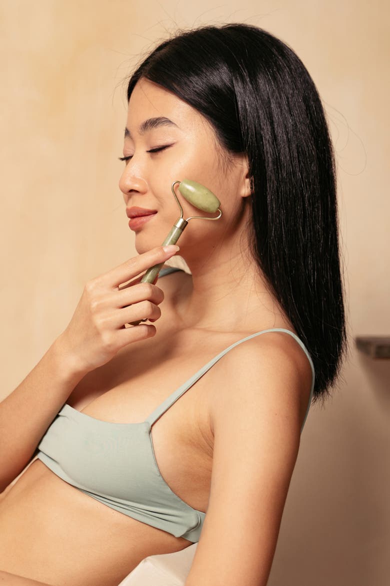 Jade Stone Face Roller, Alternate, color, Green
