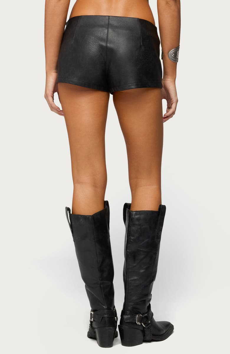 EDIKTED Jessica Faux Leather Shorts, Alternate, color, 