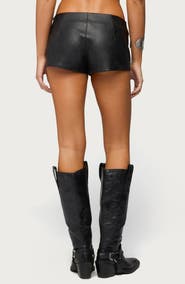 EDIKTED Jessica Faux Leather Shorts