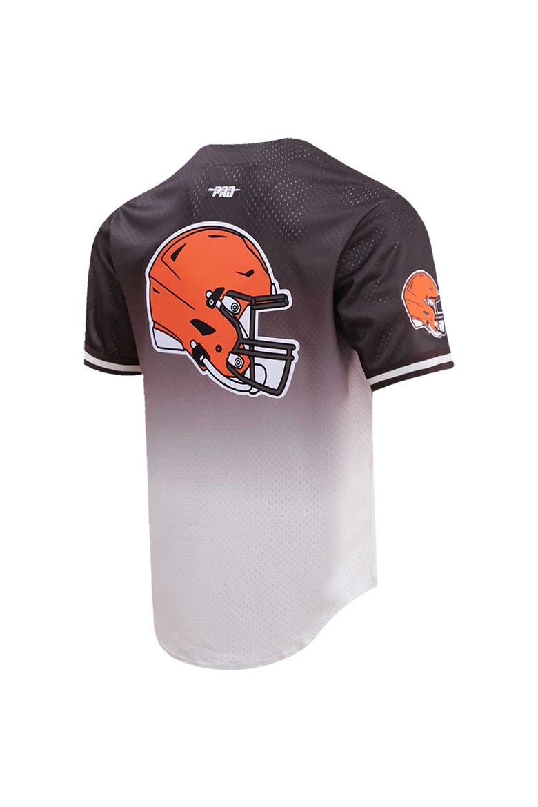 Men's Pro Standard Brown/Cream Cleveland Browns Ombre Mesh Button-Up Shirt, Alternate, color, Brown