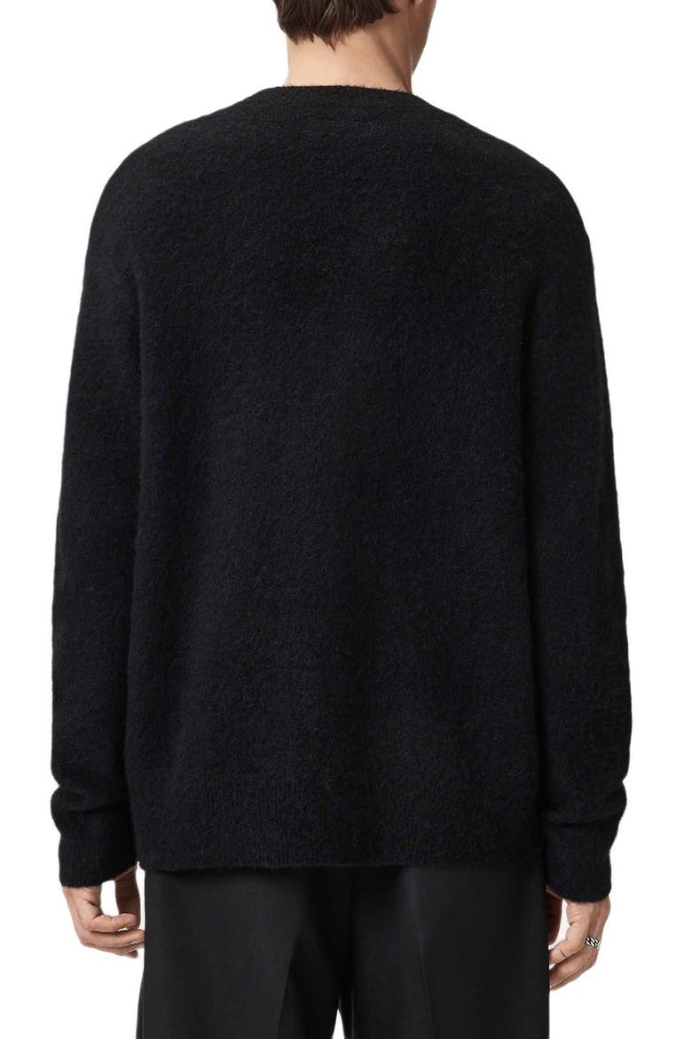Ridges Logo Sweater, Alternate, color, BLACK/ ECRU WHITE