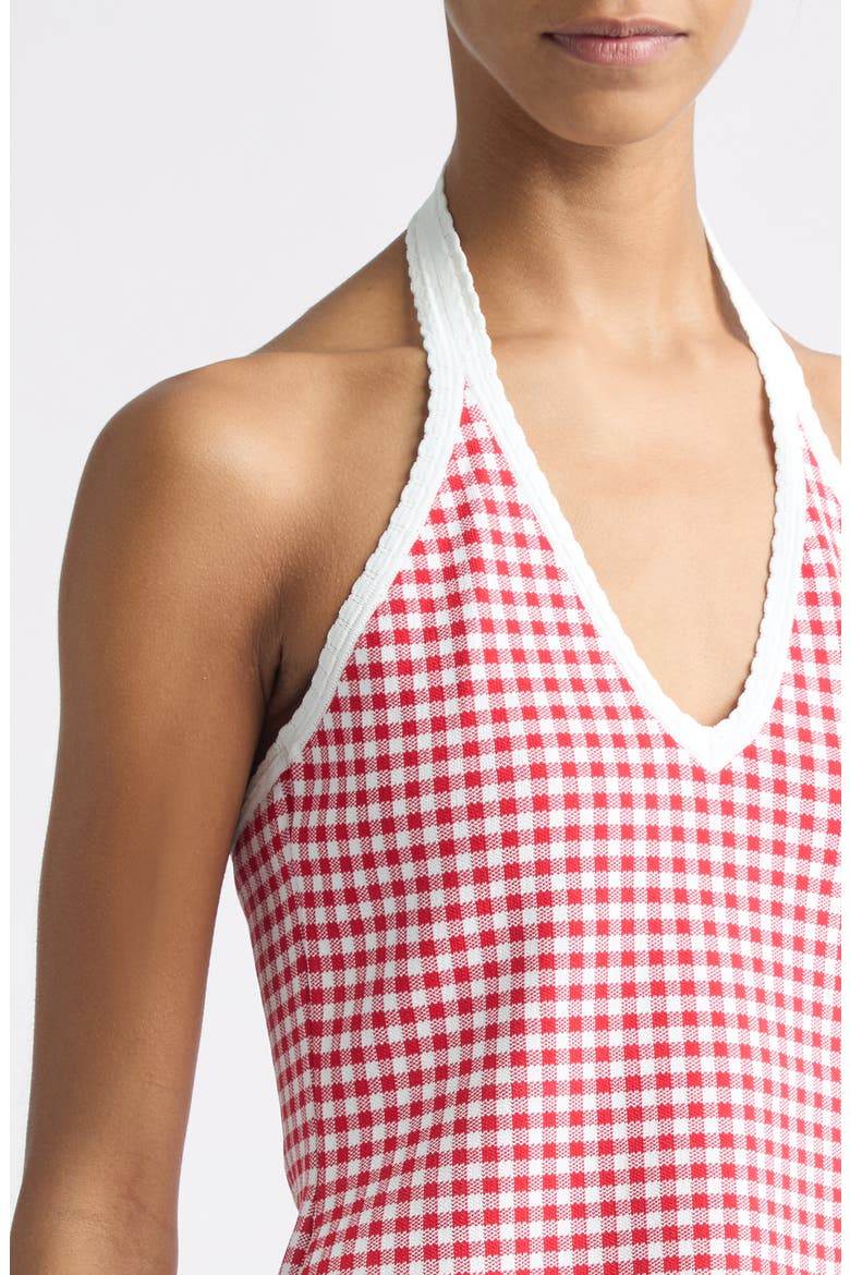 Micah Halter Top, Alternate, color, RED GINGHAM