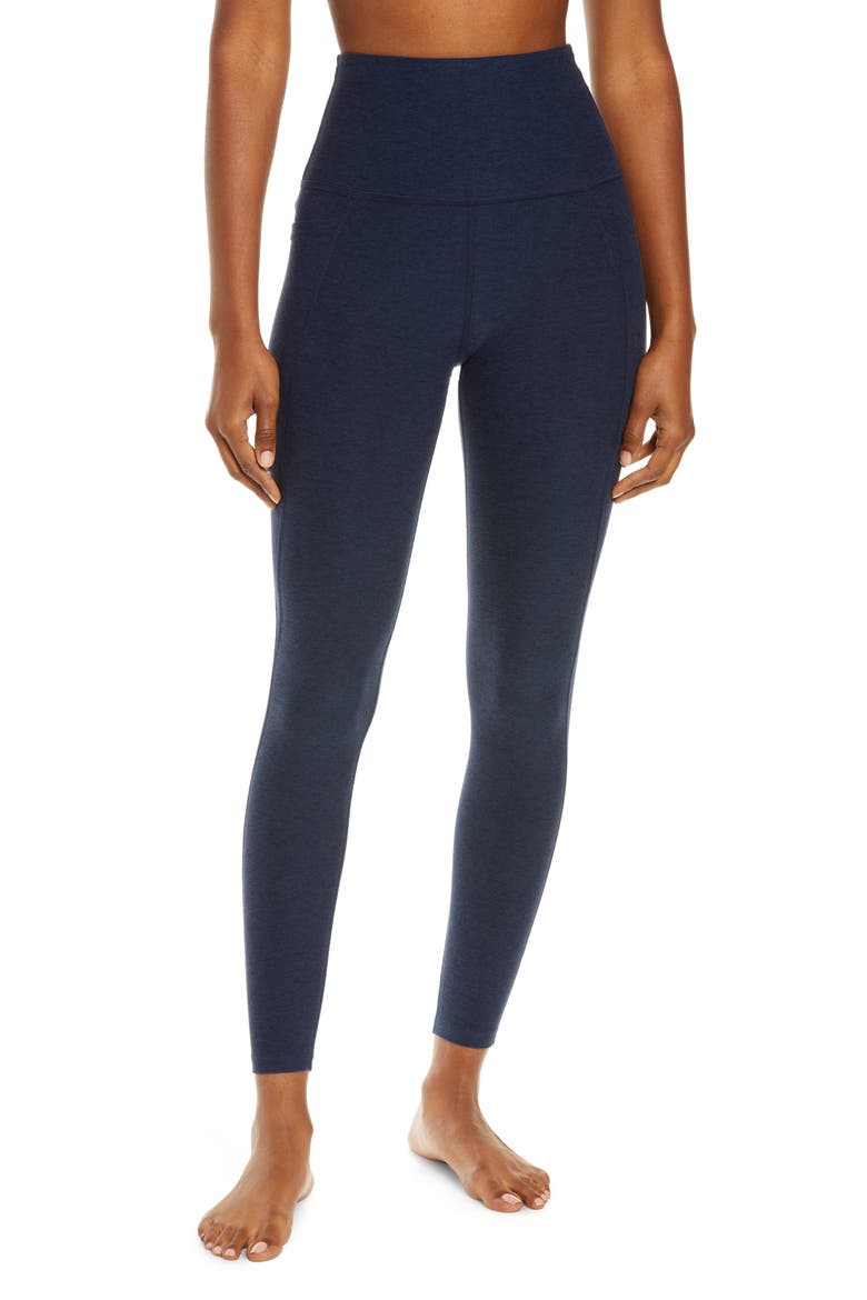 Everyday Space Dye High Waist Pocket Leggings, Main, color, NOCTURNAL NAVY