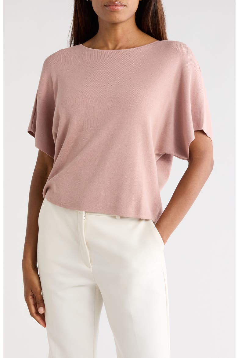 Short Sleeve Crop Sweater, Main, color, FAWN