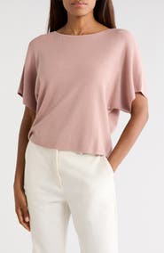 Halogen® Short Sleeve Crop Sweater