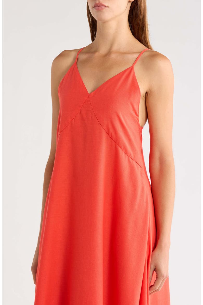 Sleeveless Cover-Up Maxi Dress, Alternate, color, RED