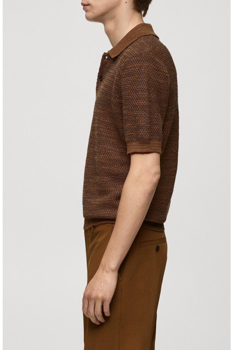 Structured Knit Polo, Alternate, color, BROWN