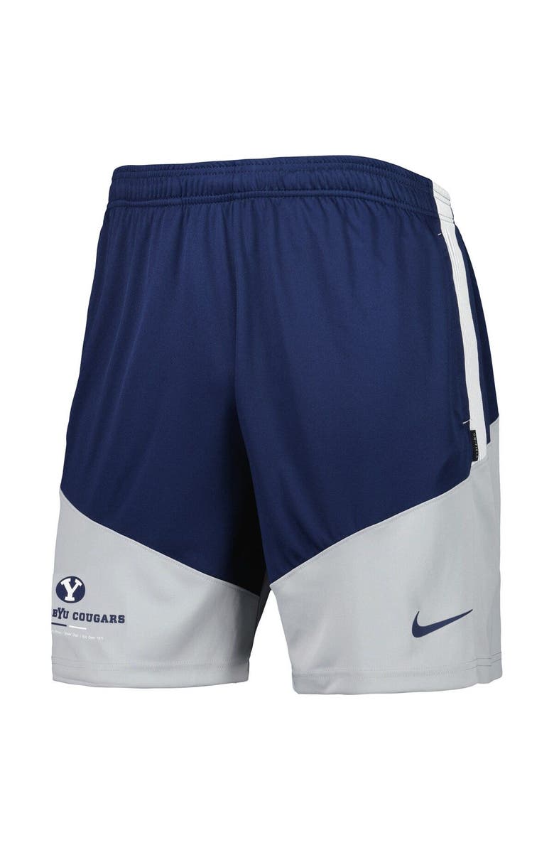 Nike Men's Nike Navy/Gray BYU Cougars Performance Player Shorts, Alternate, color, 