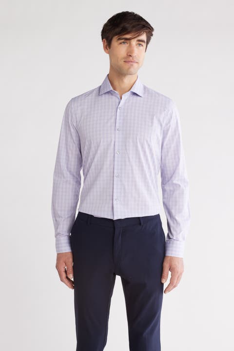Perry Ellis Long Sleeve Shirt Black Brown Checker Sz M xbb