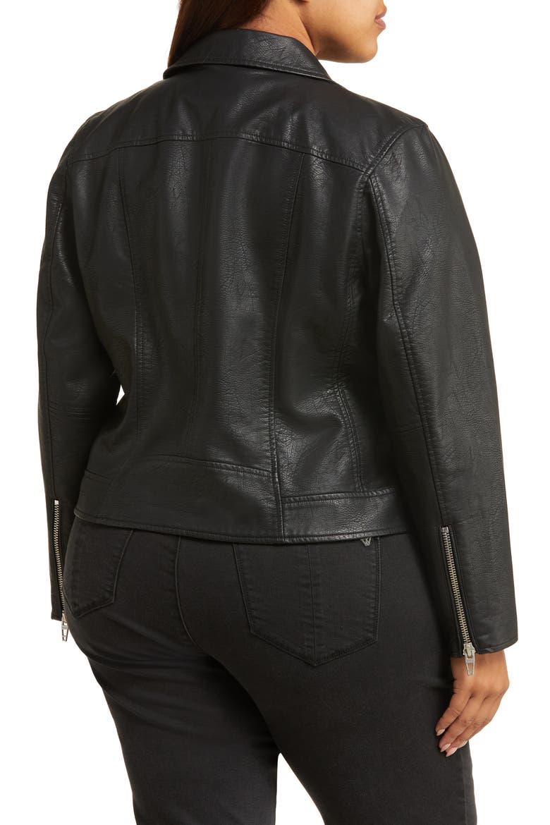 Lifechanger Faux Leather Moto Jacket, Alternate, color, BLACK/ SILVER MATTE METAL
