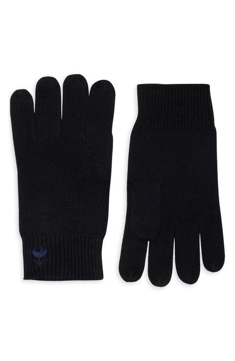 Wool Blend Rib Knit Gloves