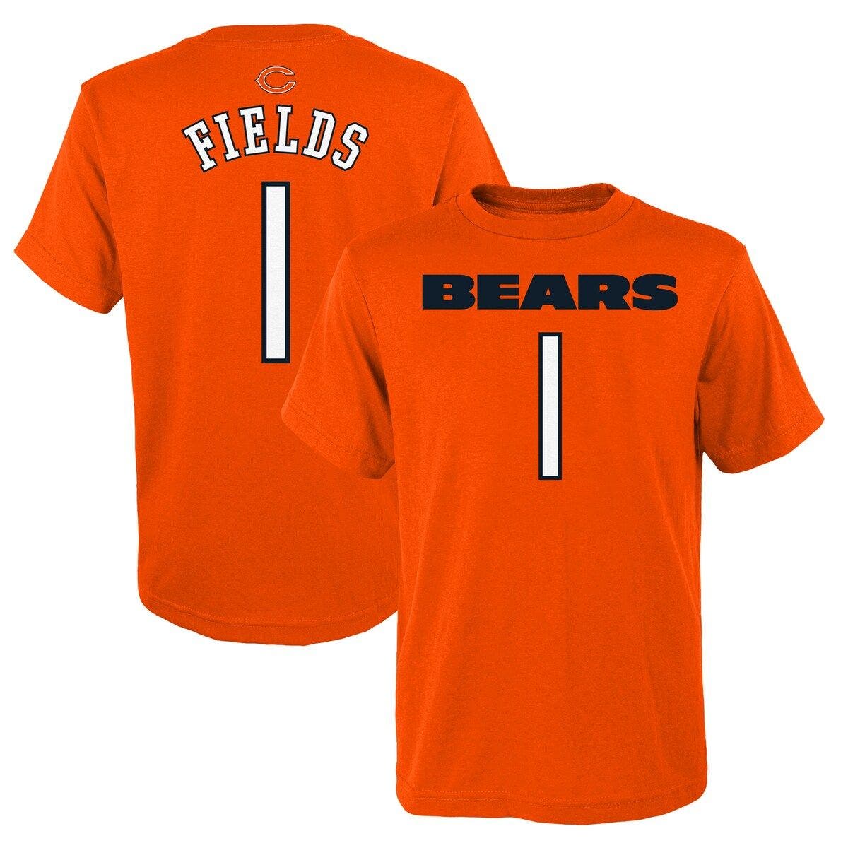 Outerstuff Youth Justin Fields Orange Chicago Bears Mainliner Name ...