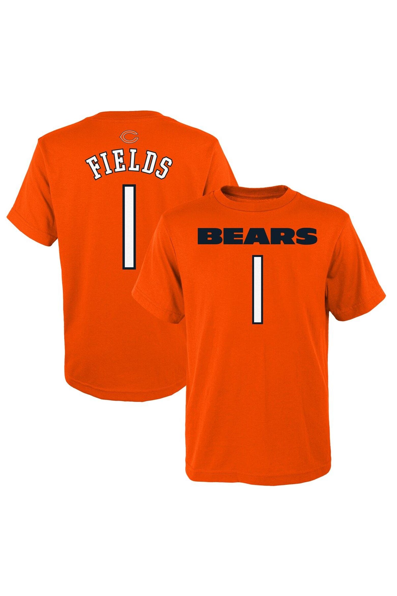 Numbers Design. F Outerstuff Youth Justin Fields Orange Chicago Bears Mainliner Name ...