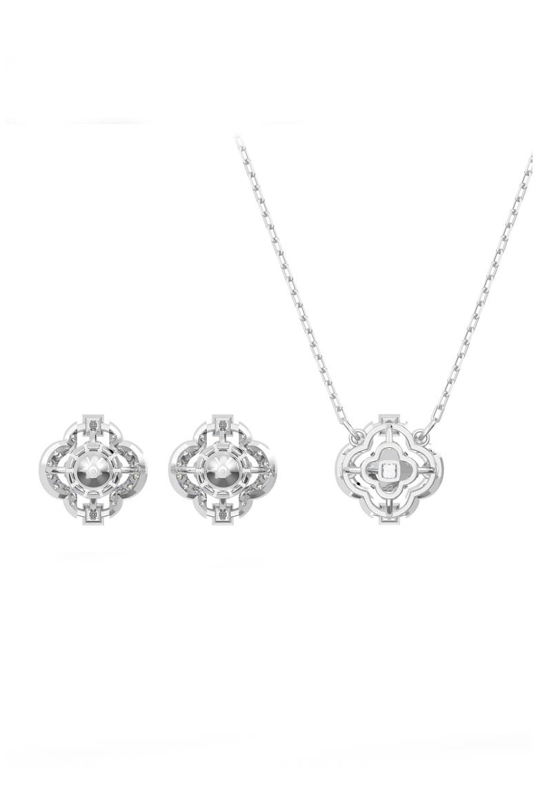 Sparkling Dance Pendant Necklace & Stud Earrings Set, Alternate, color, SILVER