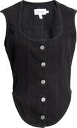 FRAME The Seamed Denim Corset Top