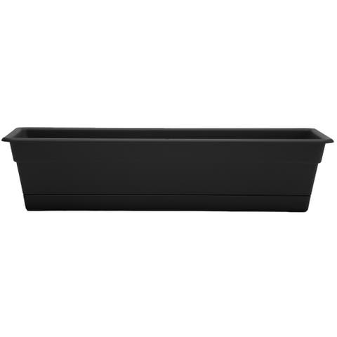 30 Inch Dura Cotta Window Box Planter, Black