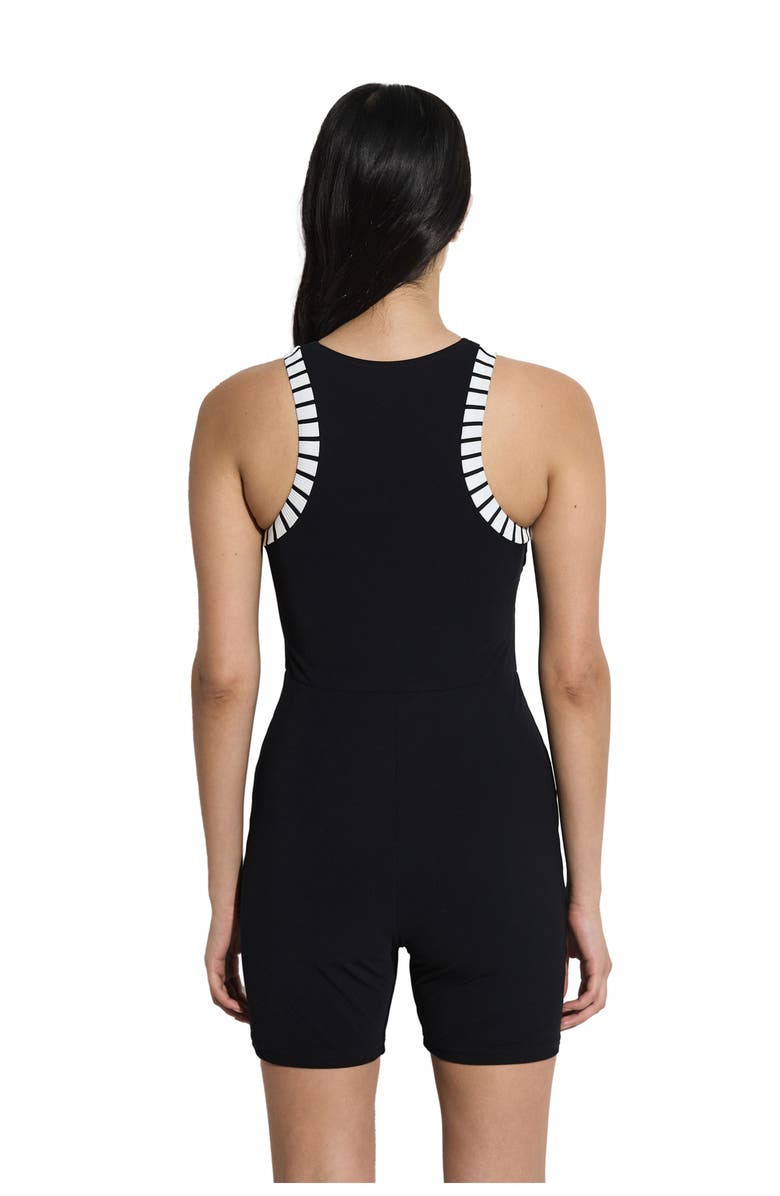 Free Sport by Gottex Coco High Neck Swim Romper, Alternate, color, Black-White