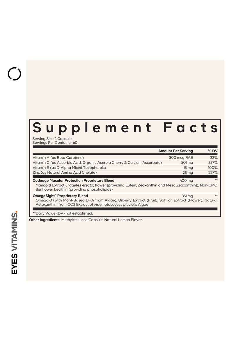 Eyes Vitamins - AREDS 2 Based Formula Supplement, Alternate, color, White