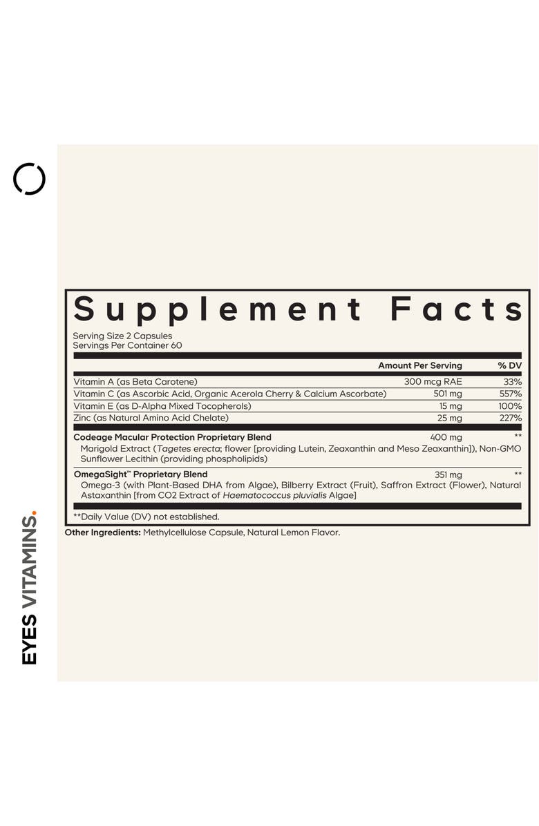 Codeage Eyes Vitamins - AREDS 2 Based Formula Supplement, Alternate, color,