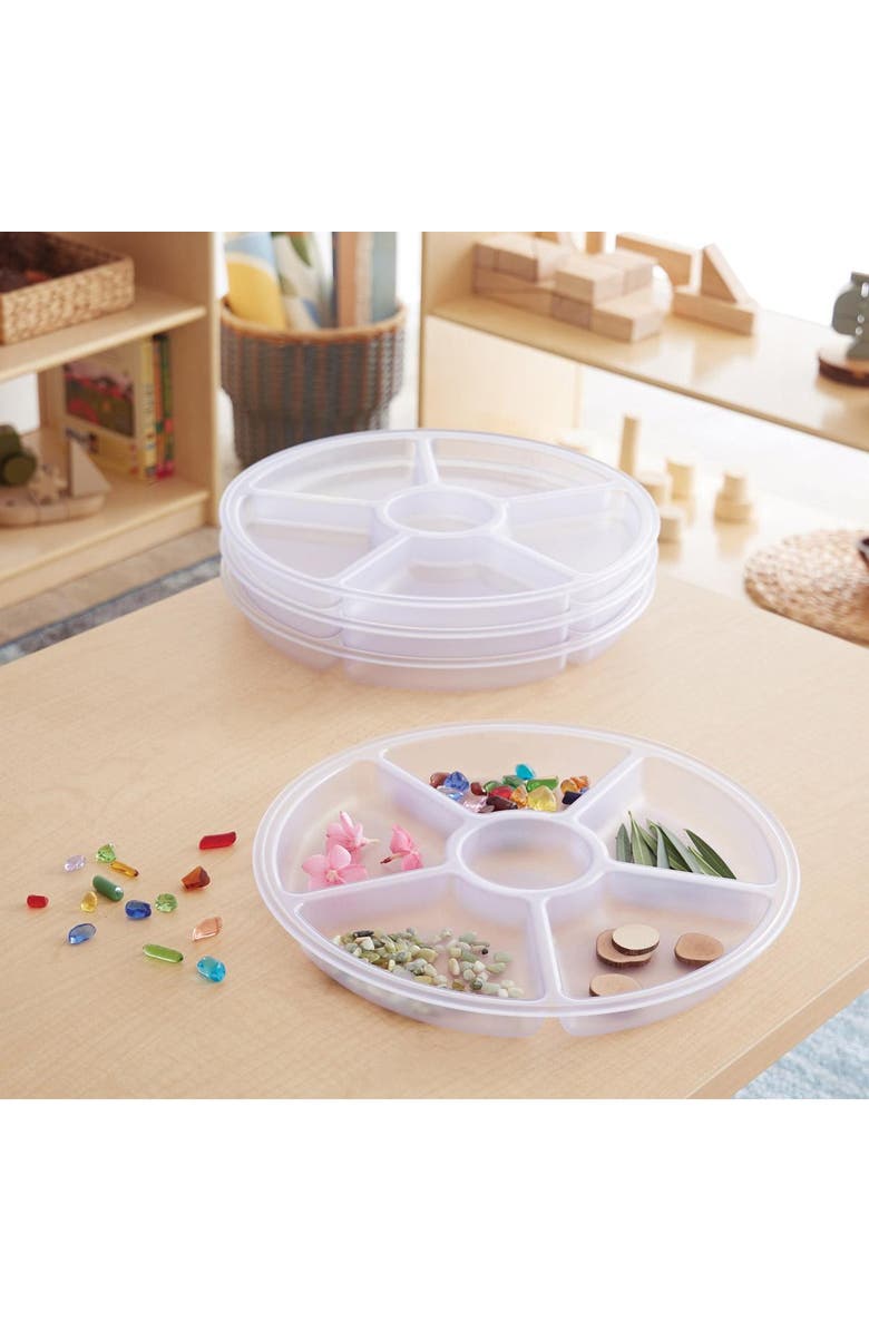 Kaplan Early Learning Company Loose Parts Sorting Trays - Set of 4 - Clear, Alternate, color, Clear