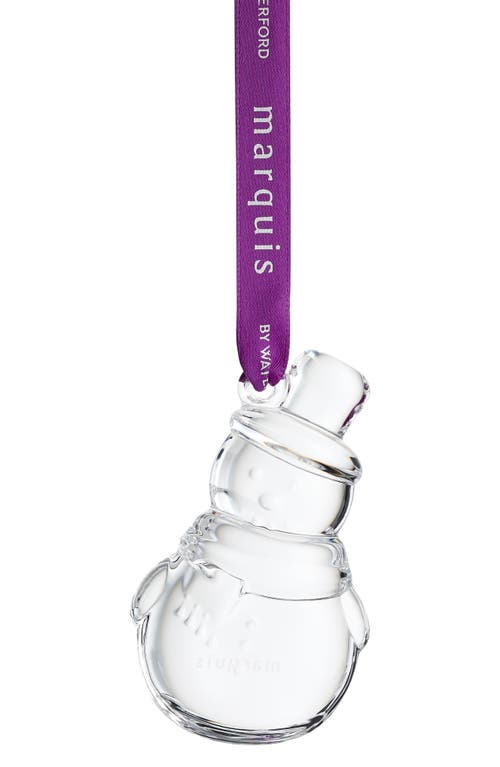 Waterford Marquis Snowman Crystal Ornament In Transparent