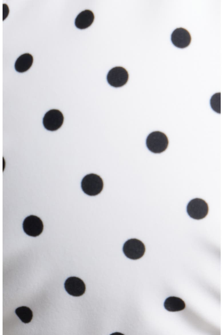 Polka Dot Ruffle Triangle Bikini Top, Alternate, color, WHITE- BLACK DOTS A LOT