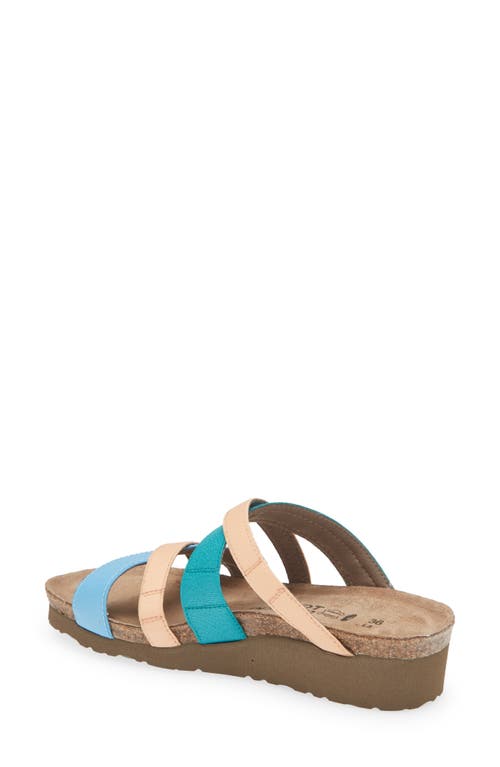 Naot Roxana Strappy Slip-on Sandal In Sky Blue/aqua/peach Stretch