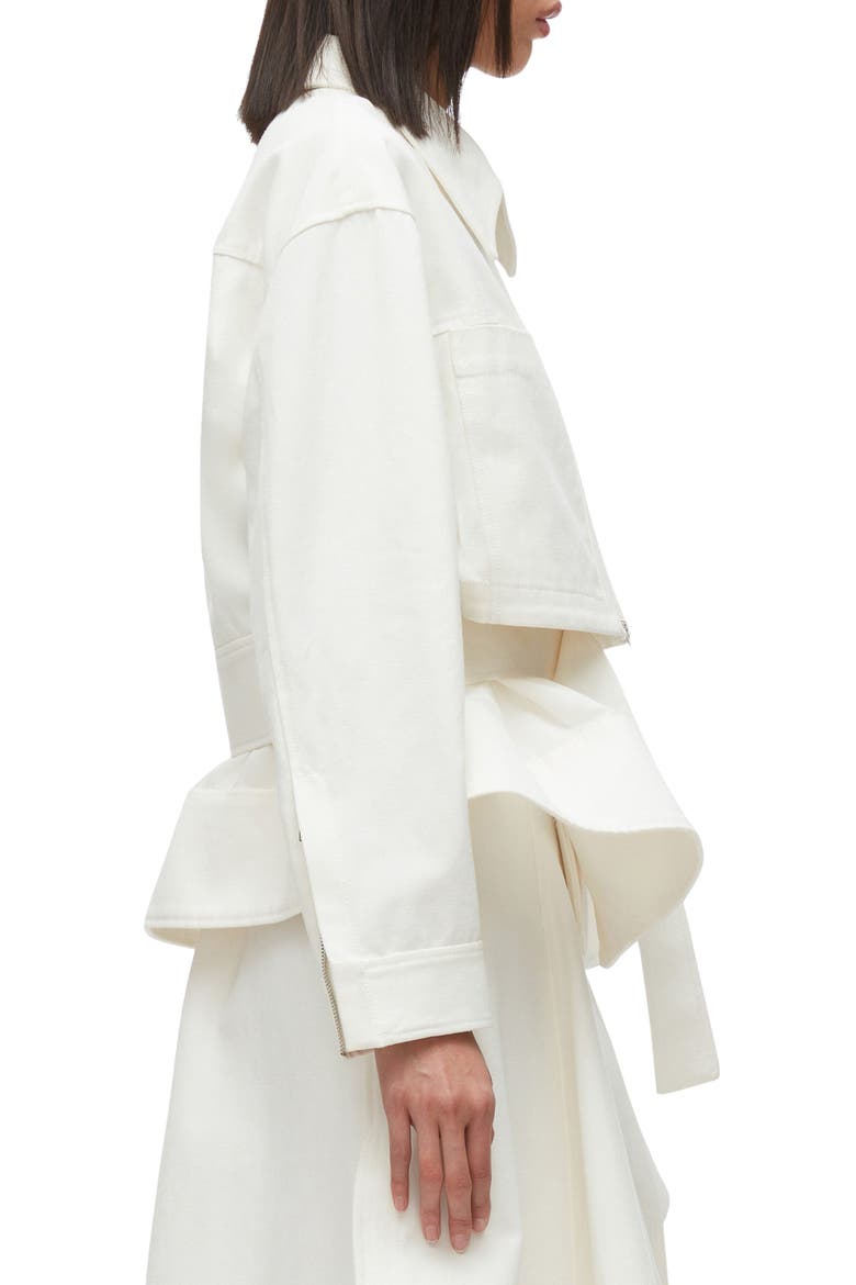 Double Layered Belted Silk Organza Jacket, Alternate, color, IVORY