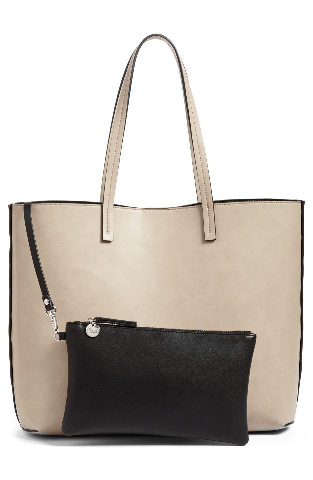 Olivia Faux Leather Tote, Alternate, color, GREY FLINT
