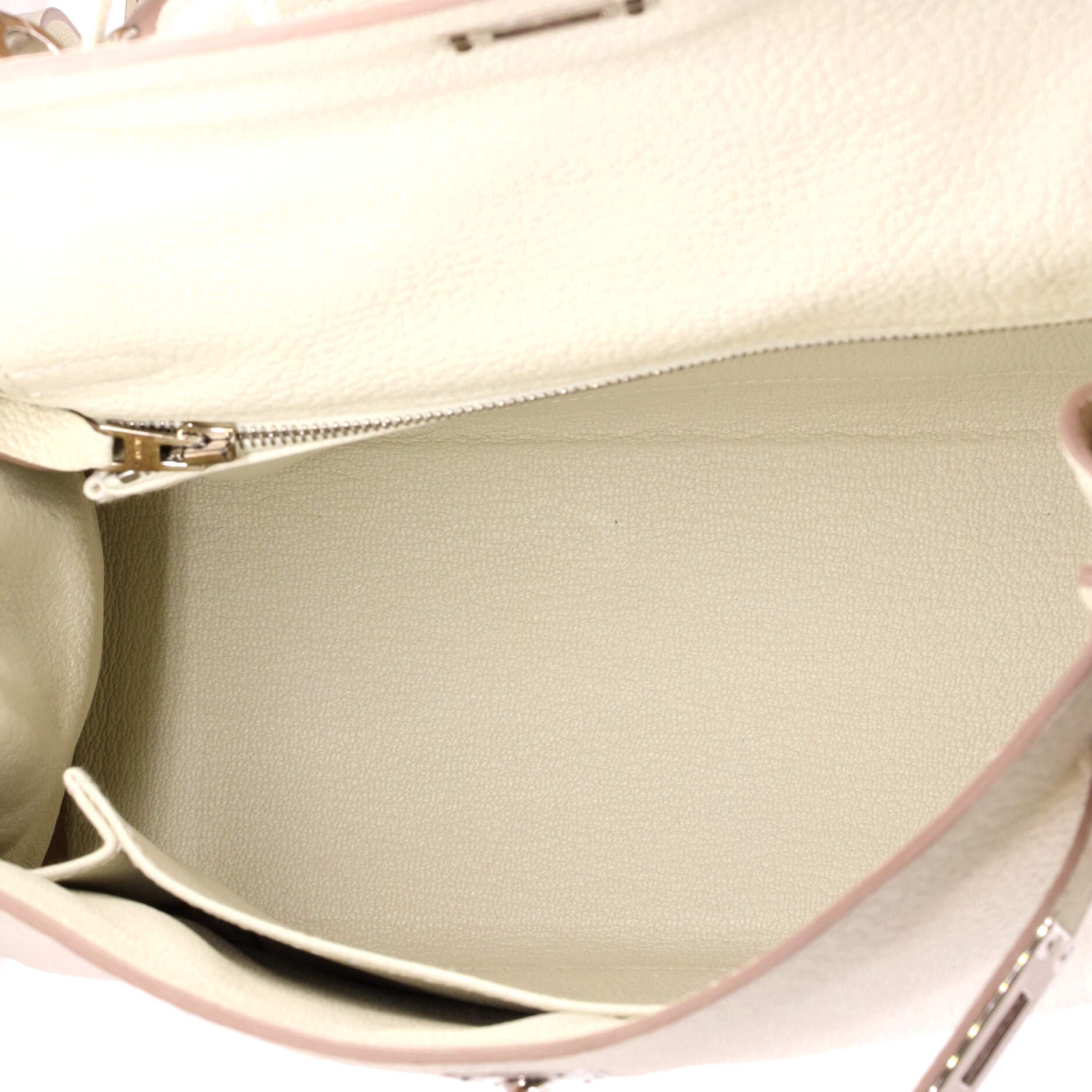 Pre-Owned Hermes Kelly Handbag Light Togo with Palladium Hardware 25, Alternate, color, Mushroom