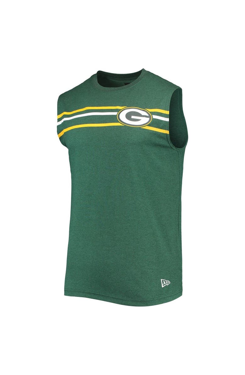 New Era Men's New Era Green Green Bay Packers Brushed Sleeveless Tank Top, Alternate, color, Green