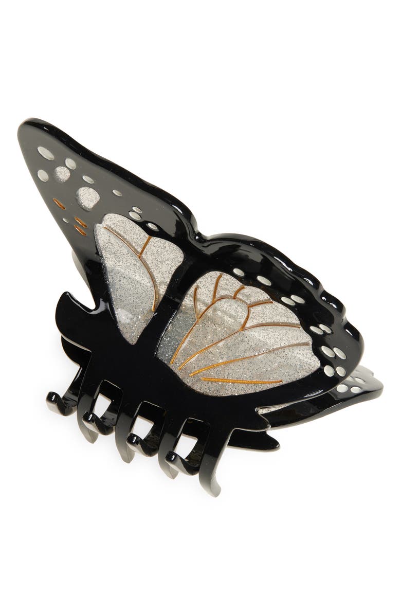 Solar Eclipse Monarch Hair Claw Clip, Main, color, Silver