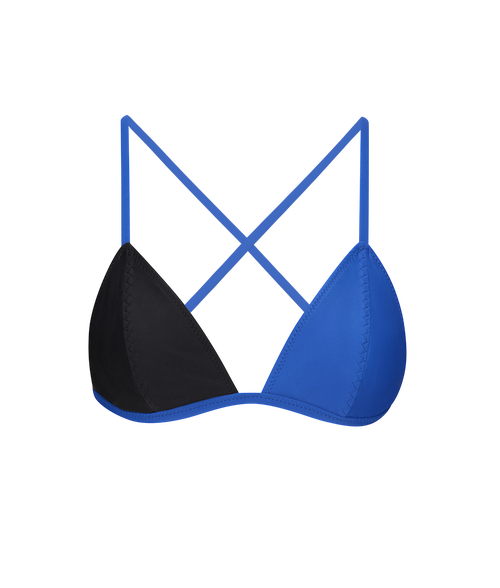 Ansea The Reversible Triangle Top In Black/blue
