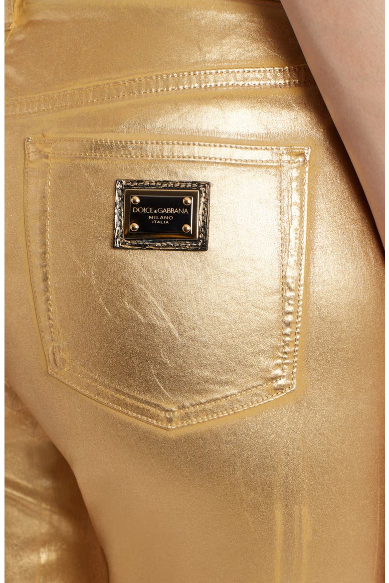 Grace Laminated Skinny Ankle Jeans, Alternate, color, GOLD